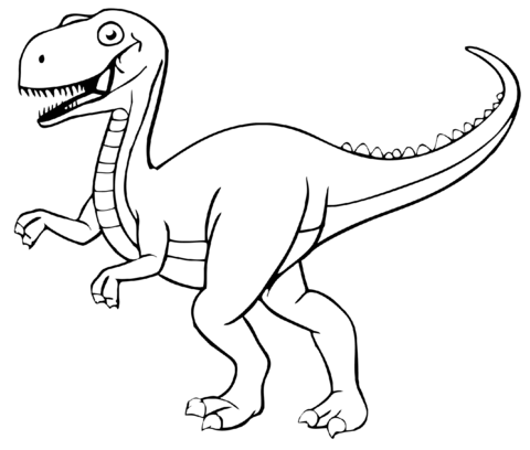 Dinosaur From Velociraptor Coloring Page